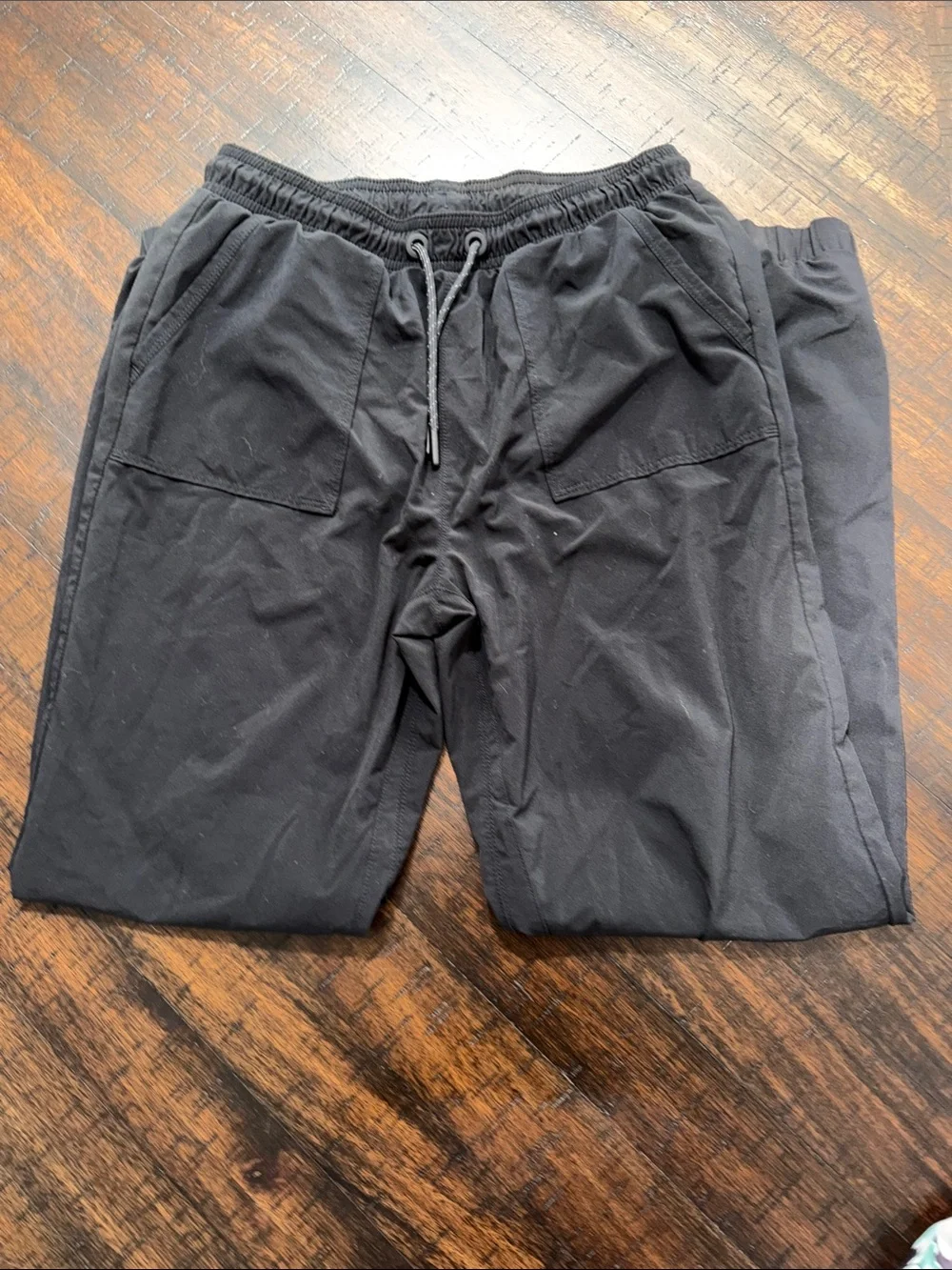 Men's Black Jogger Sweatpants with Elastic Waist and Drawstring